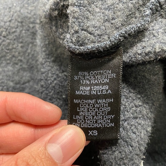 Aviator Nation Hoodie XS Relaxed Pullover Spellout Charcoal Gray Coastal - Picture 7 of 7